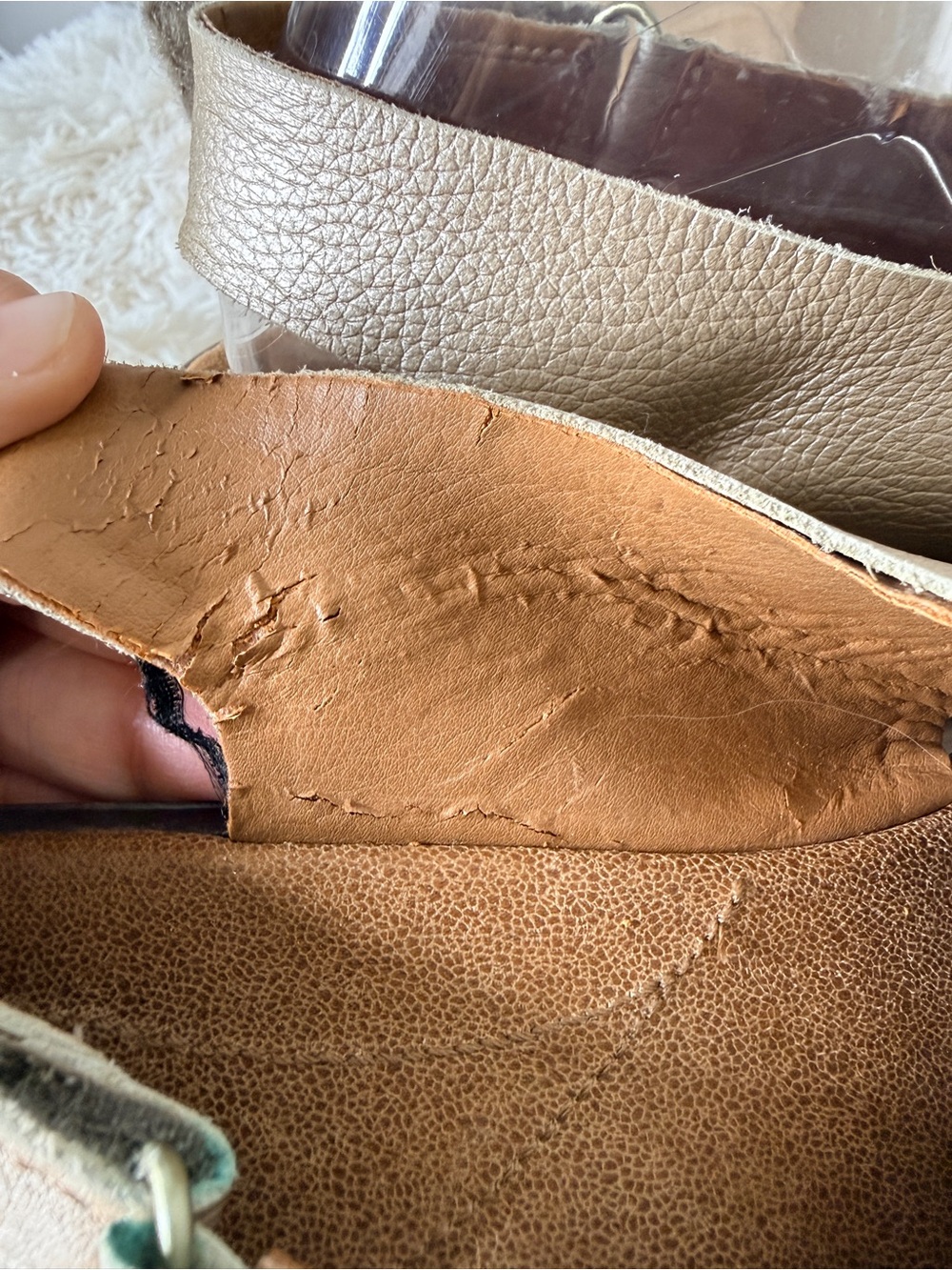 Clarks Collection Metallic Leather Cutout Slingback Cork Wedges Gold Size 10M - Picture 6 of 7